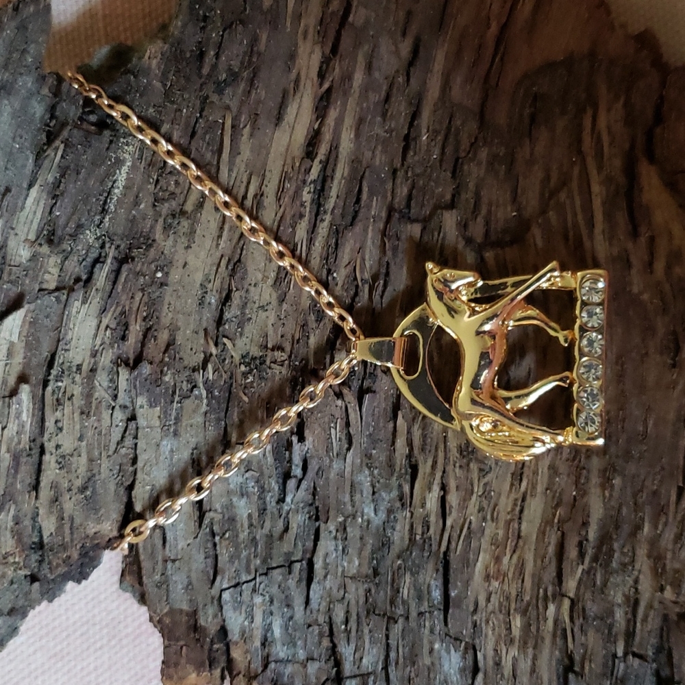 Saddle Stirrup Necklace. Horse Pony Equestrian Equine Horse Saddle Vaquero Rodeo - Picture 3 of 14